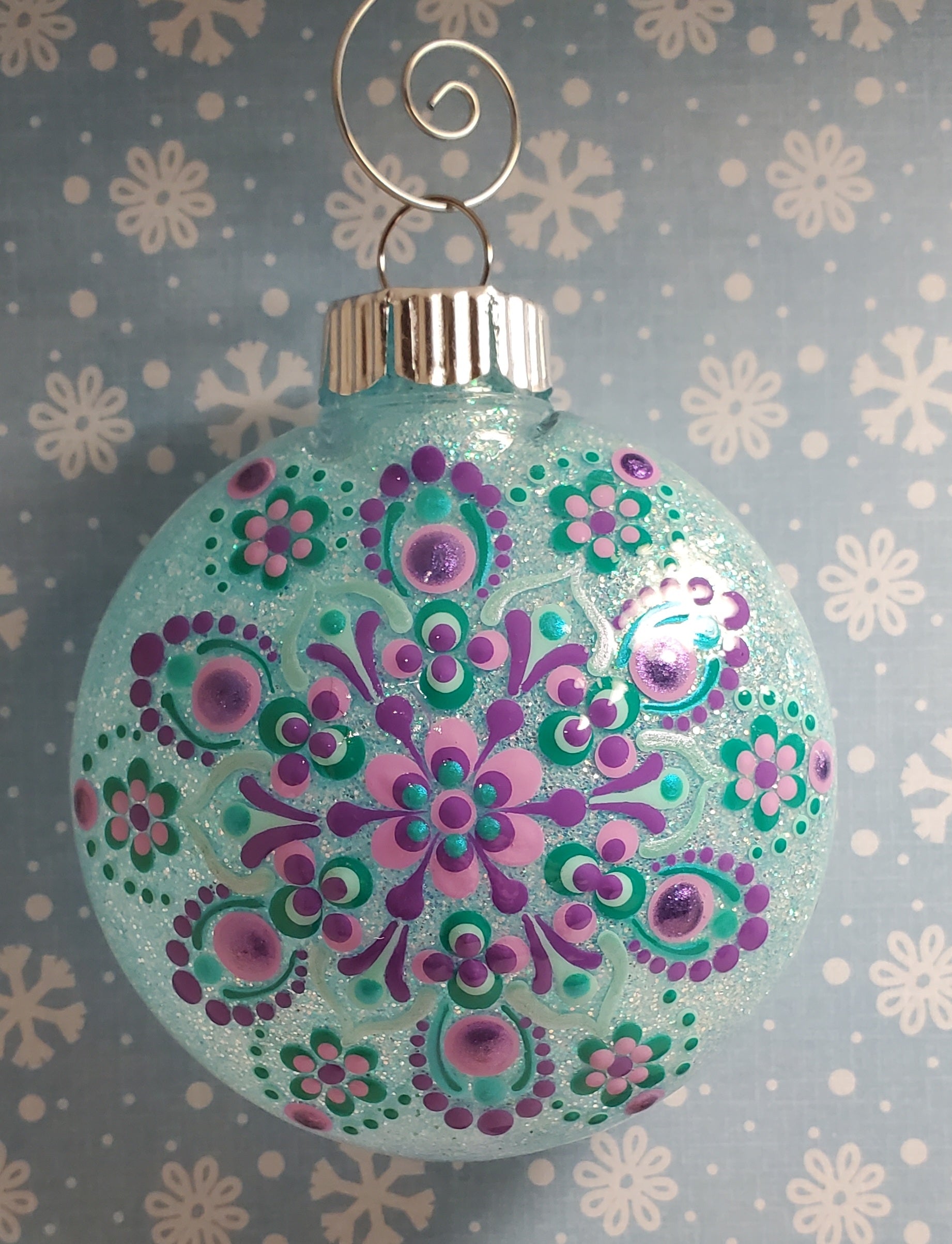 Glitter Dot Art Ornament ~ 3"