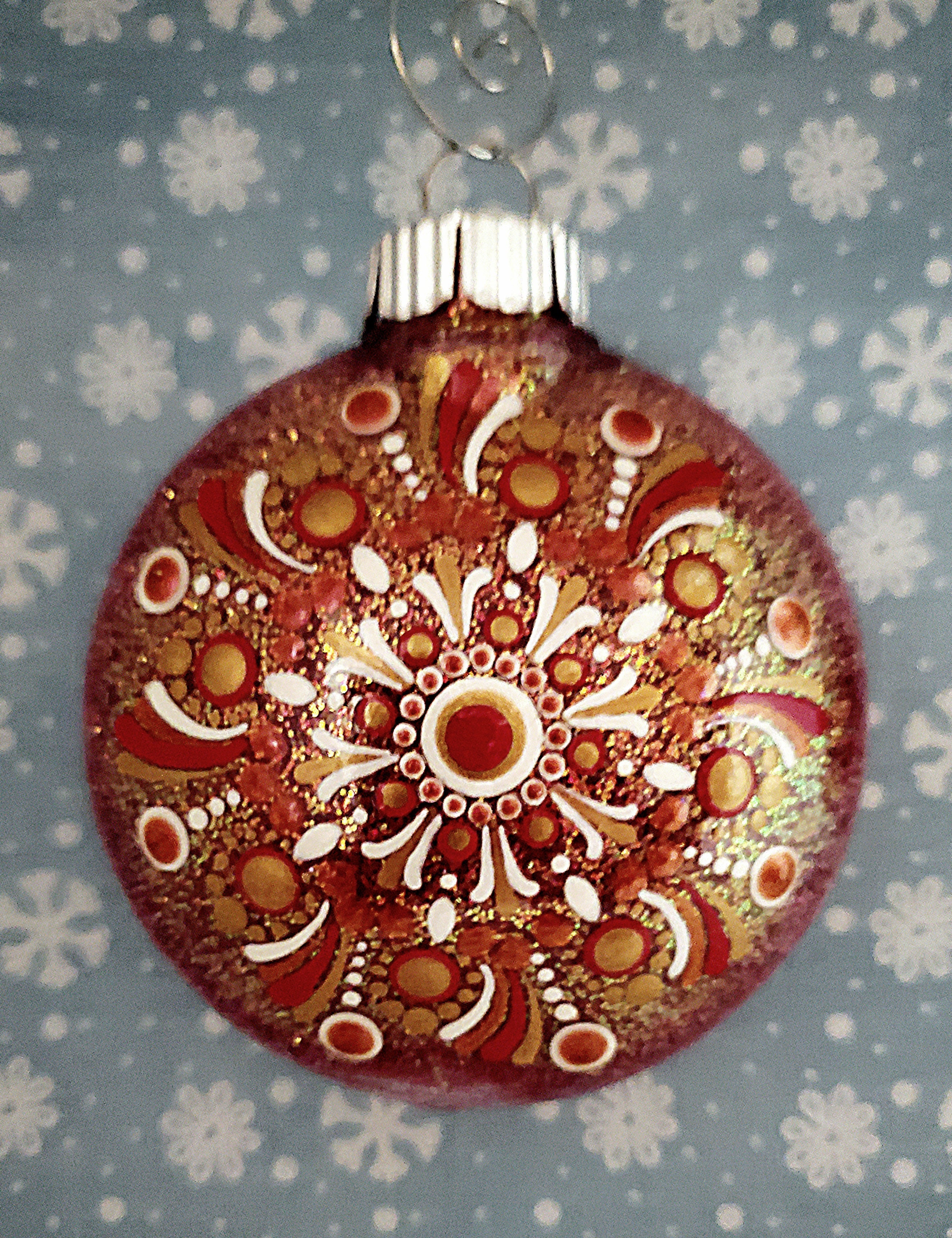 Glitter Mandala Ornament ~ 3"