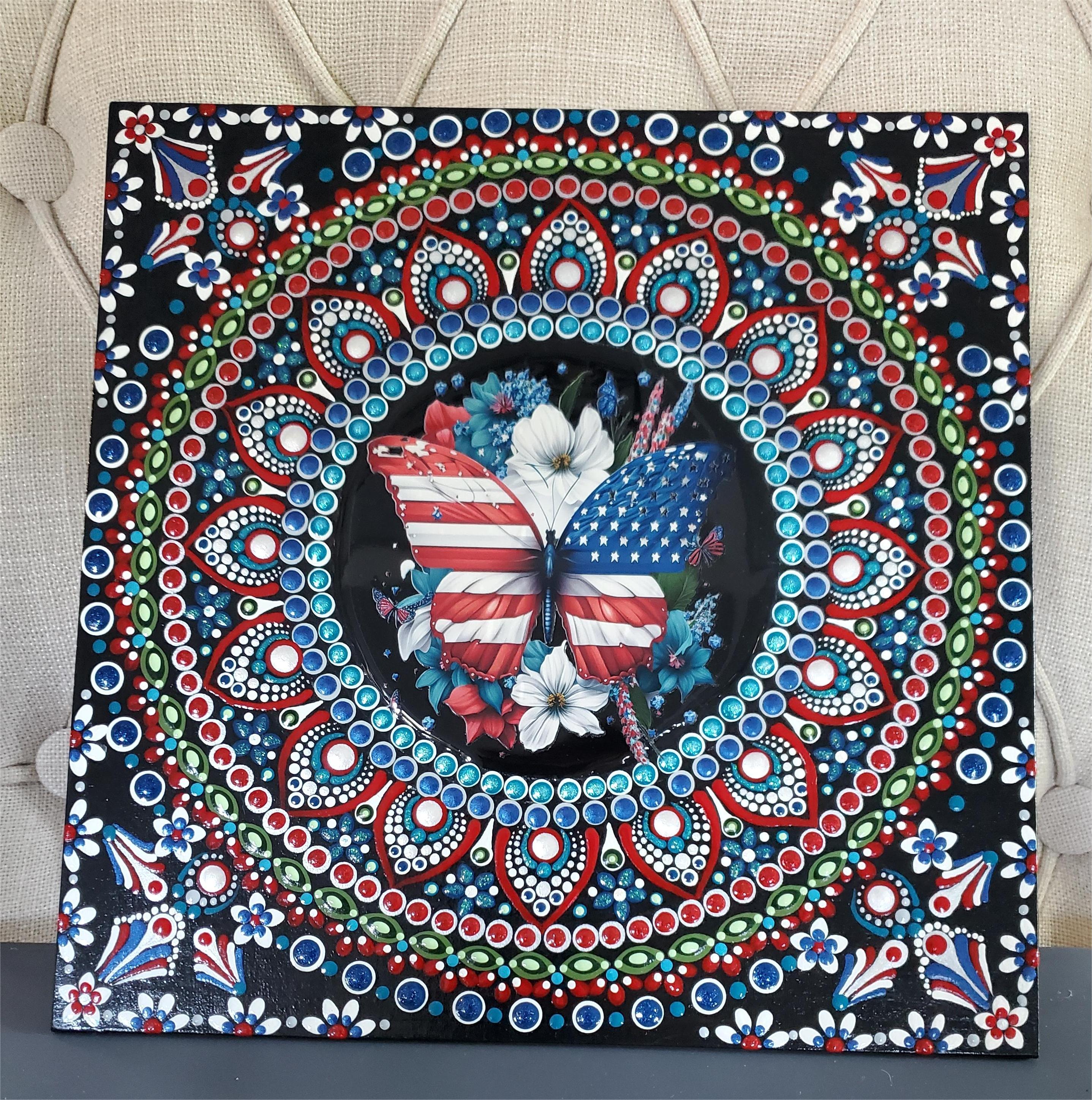 Americana Butterfly Mandala