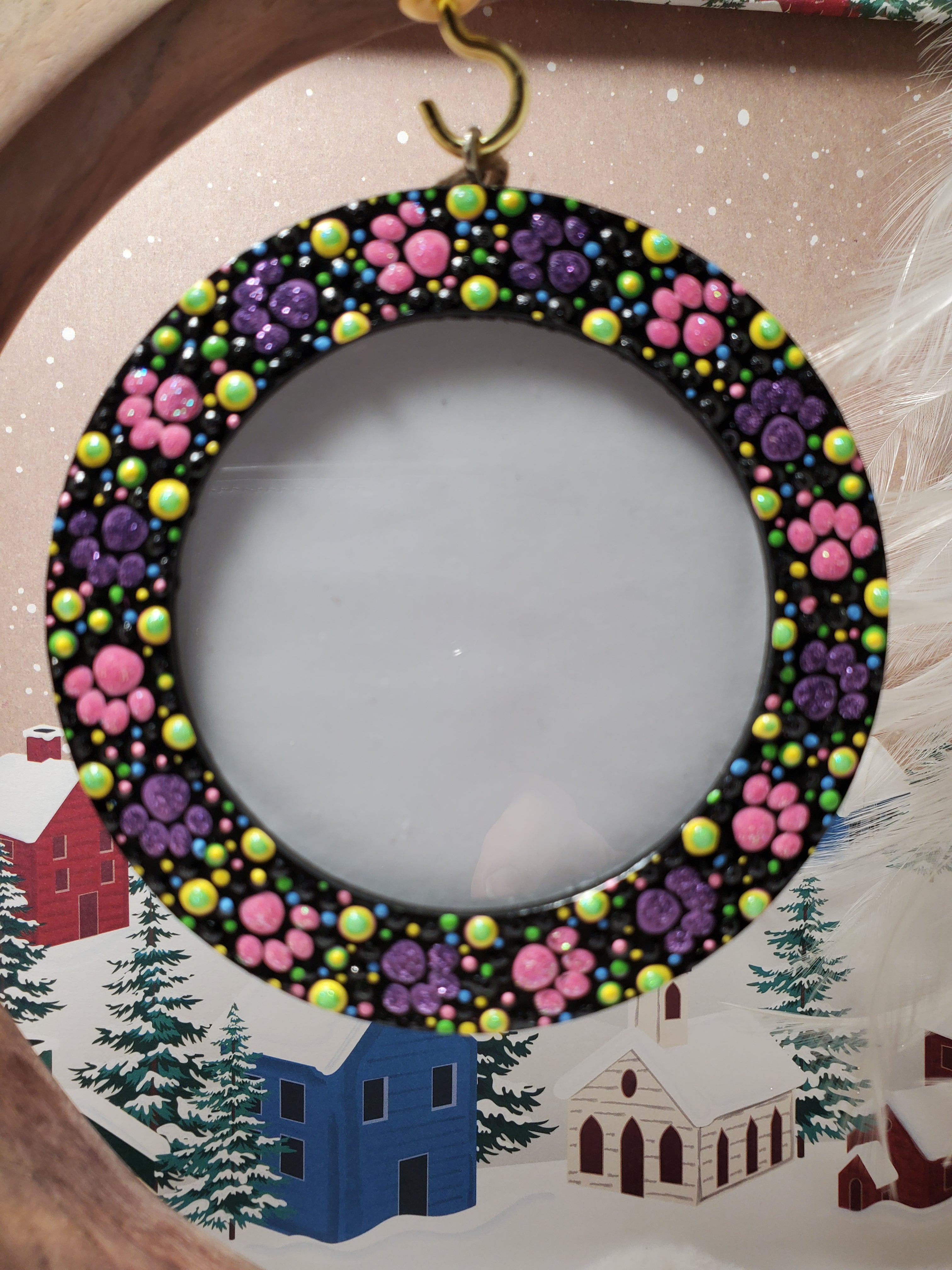 Hand Painted Paw Print Hanging Picture Frame