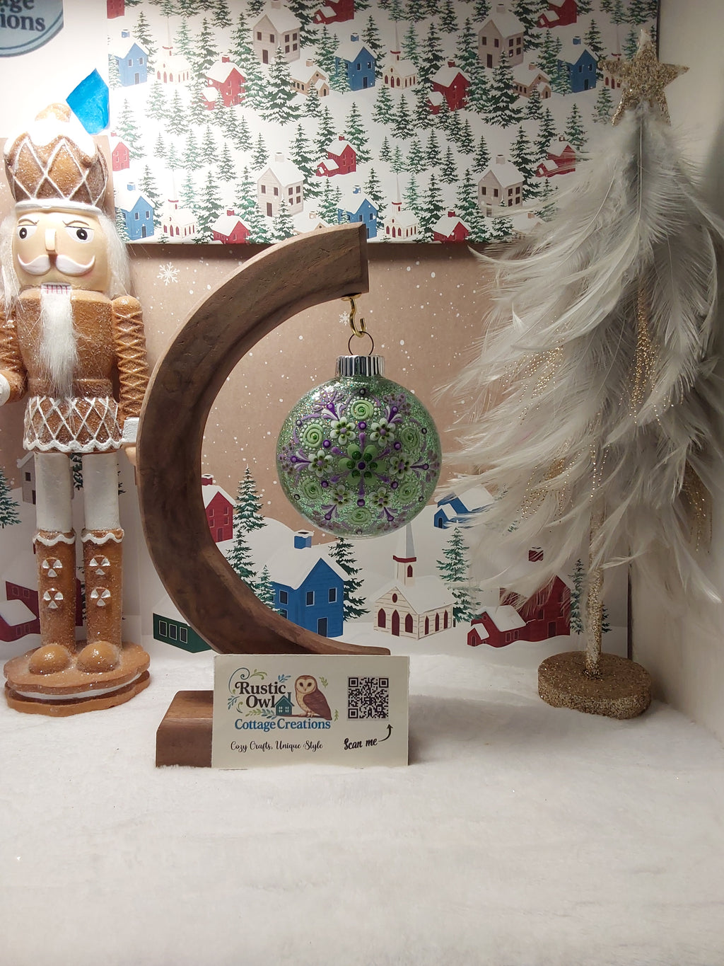 Hand Painted Mandala Ornament  ~ 3"