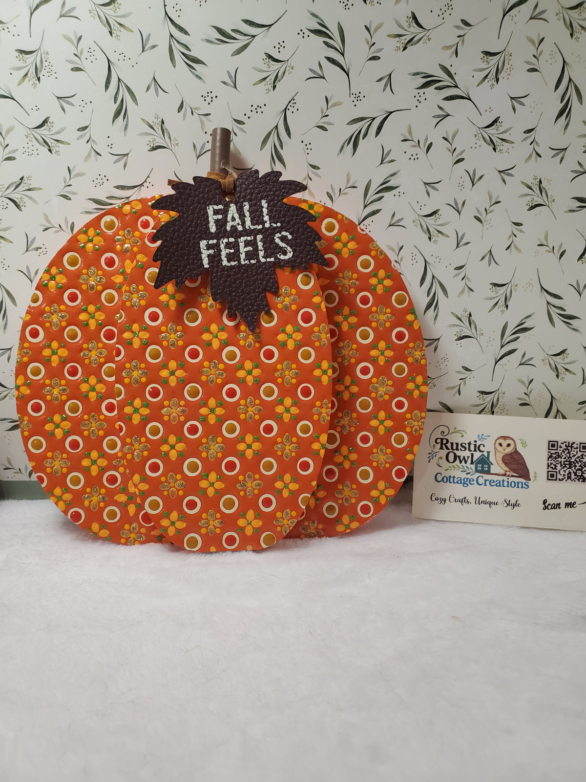 Harvest Pumpkin Table top Decor ~ Hand-painted