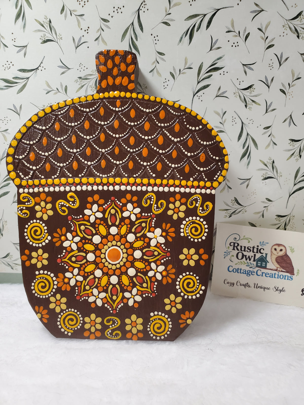 Harvest/Fall Acorn Table top Decor ~ Hand-painted