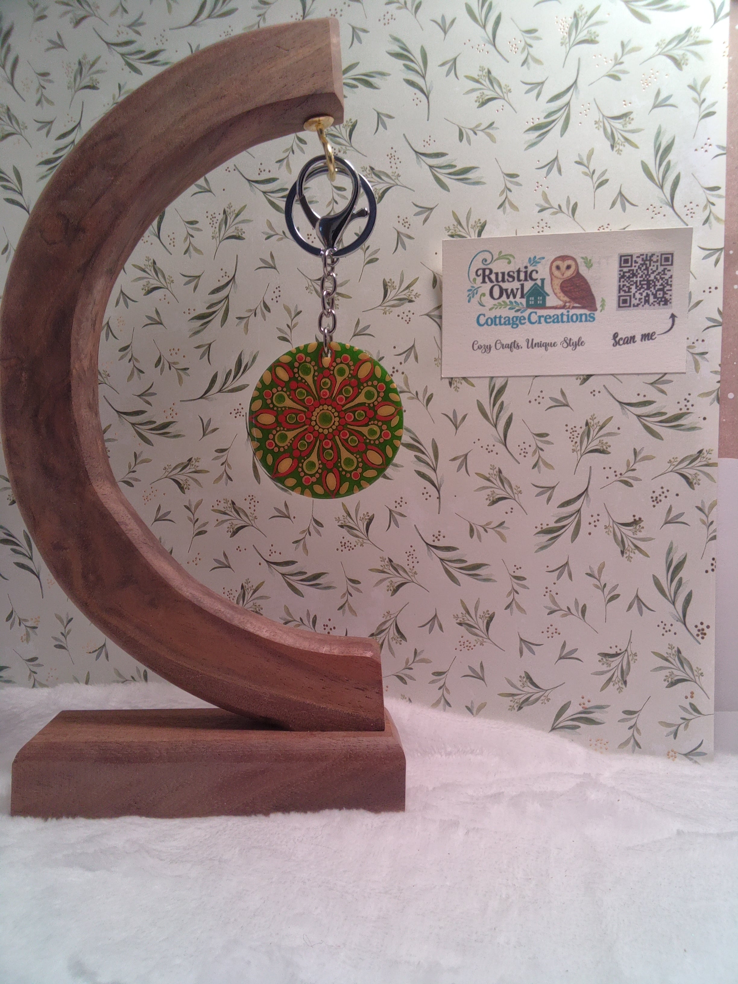 Handpainted Round Keychain ~ 2"