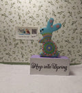 Spring decor ~ Hand Painted Dot Art Bunny