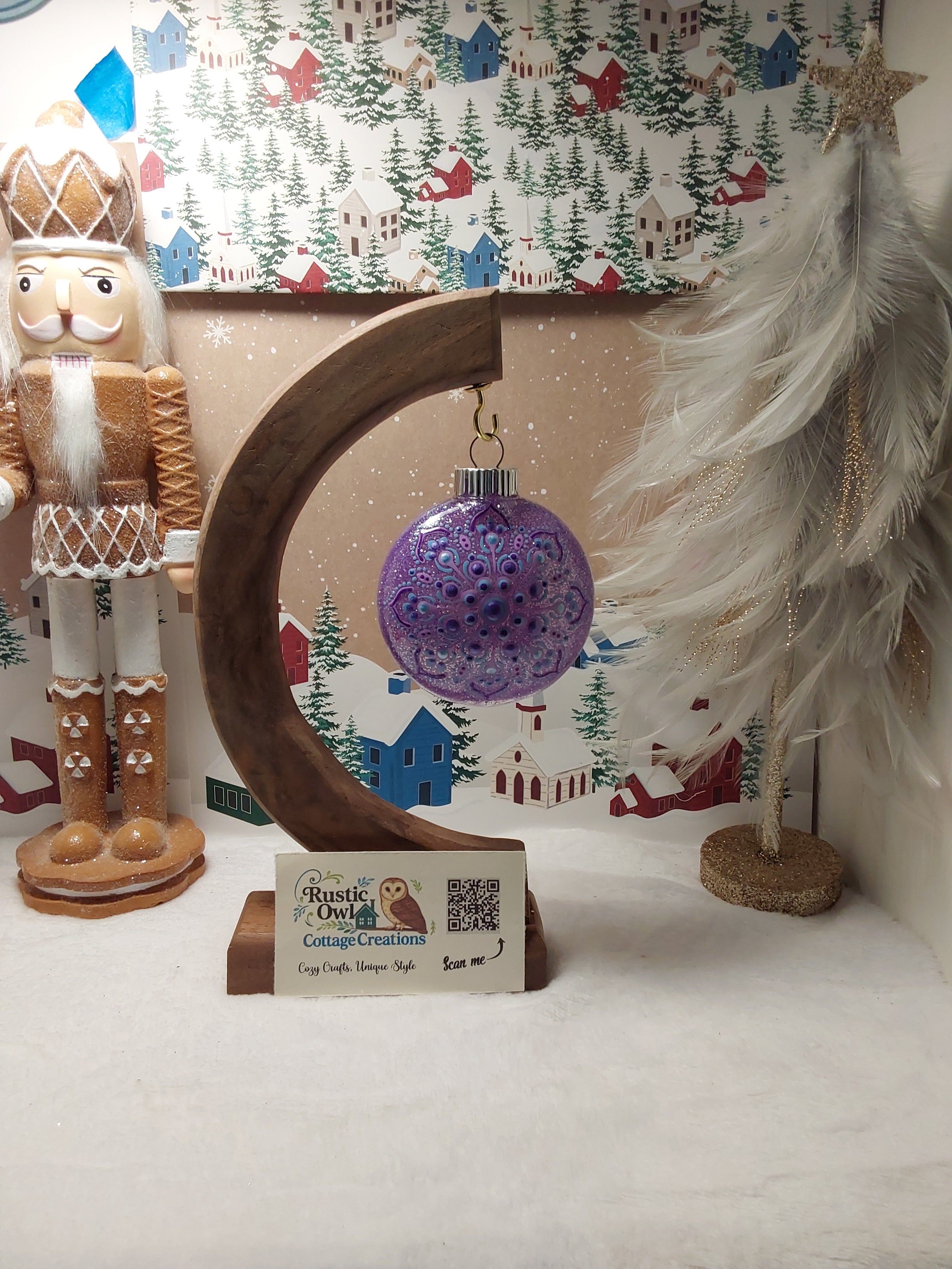 Hand Painted Mandala Ornament  ~ 3"