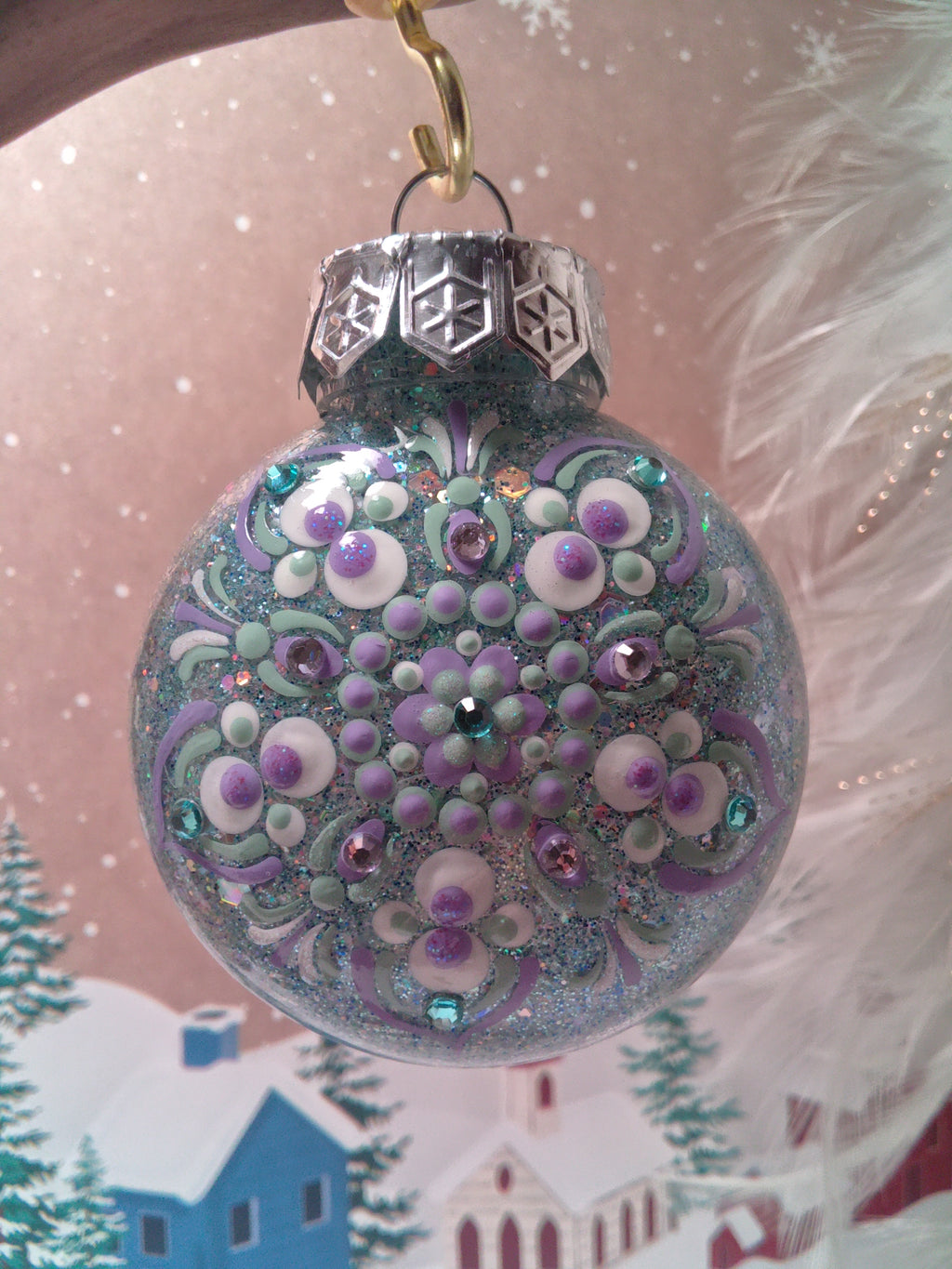 Small Dot Art Mandala Ornament