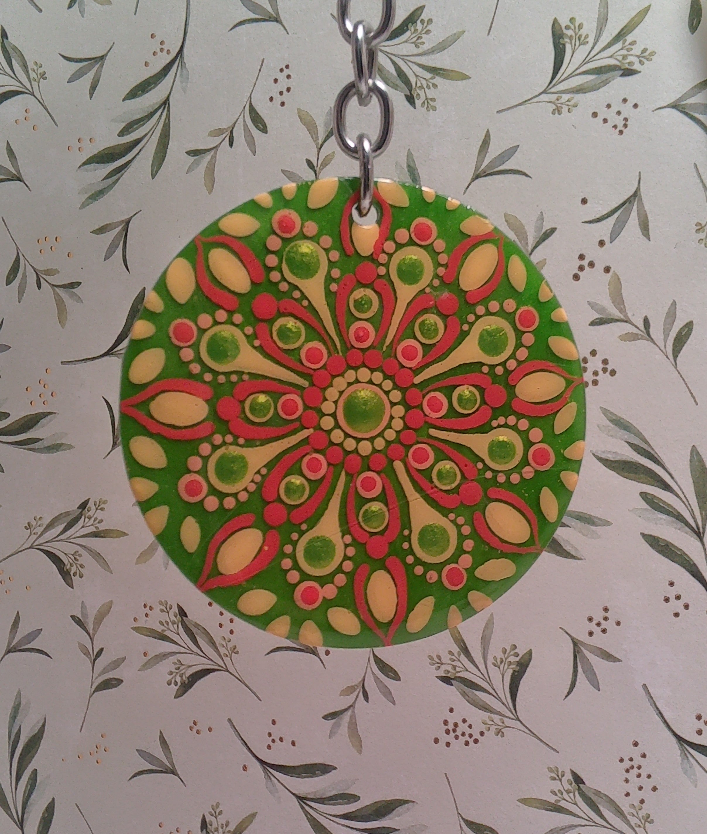 Handpainted Round Keychain ~ 2"