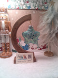 Snowflake Star Dot Art Ornament ~ 4"