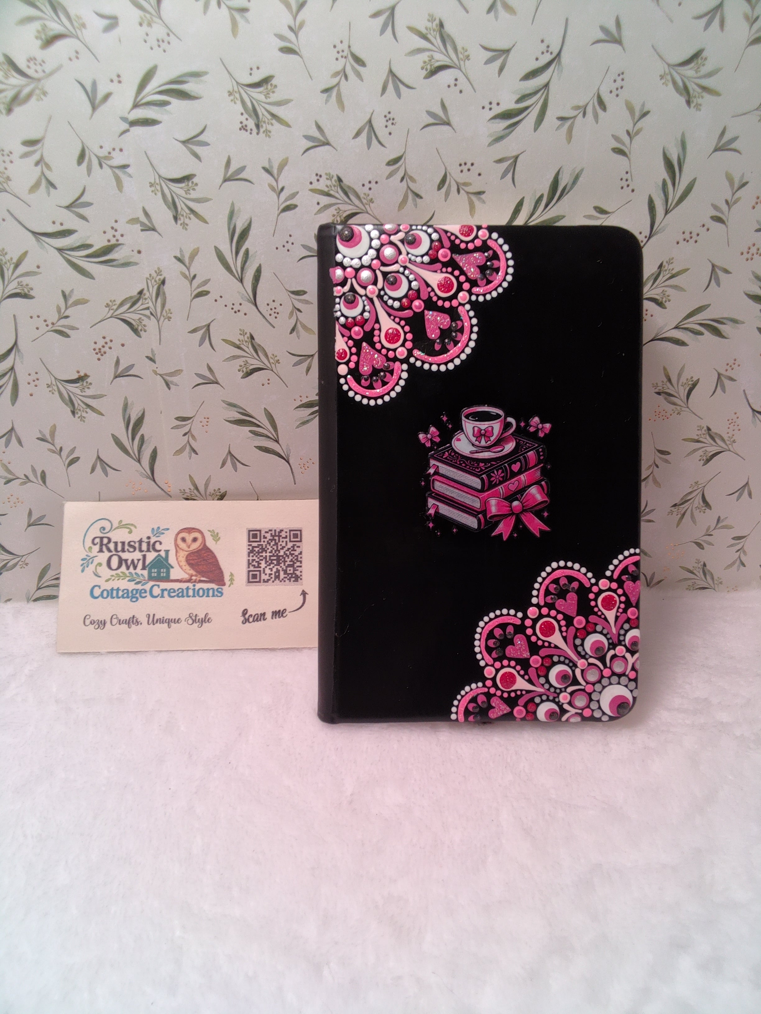 Hand painted Coffee, Books & Bows Journal Set