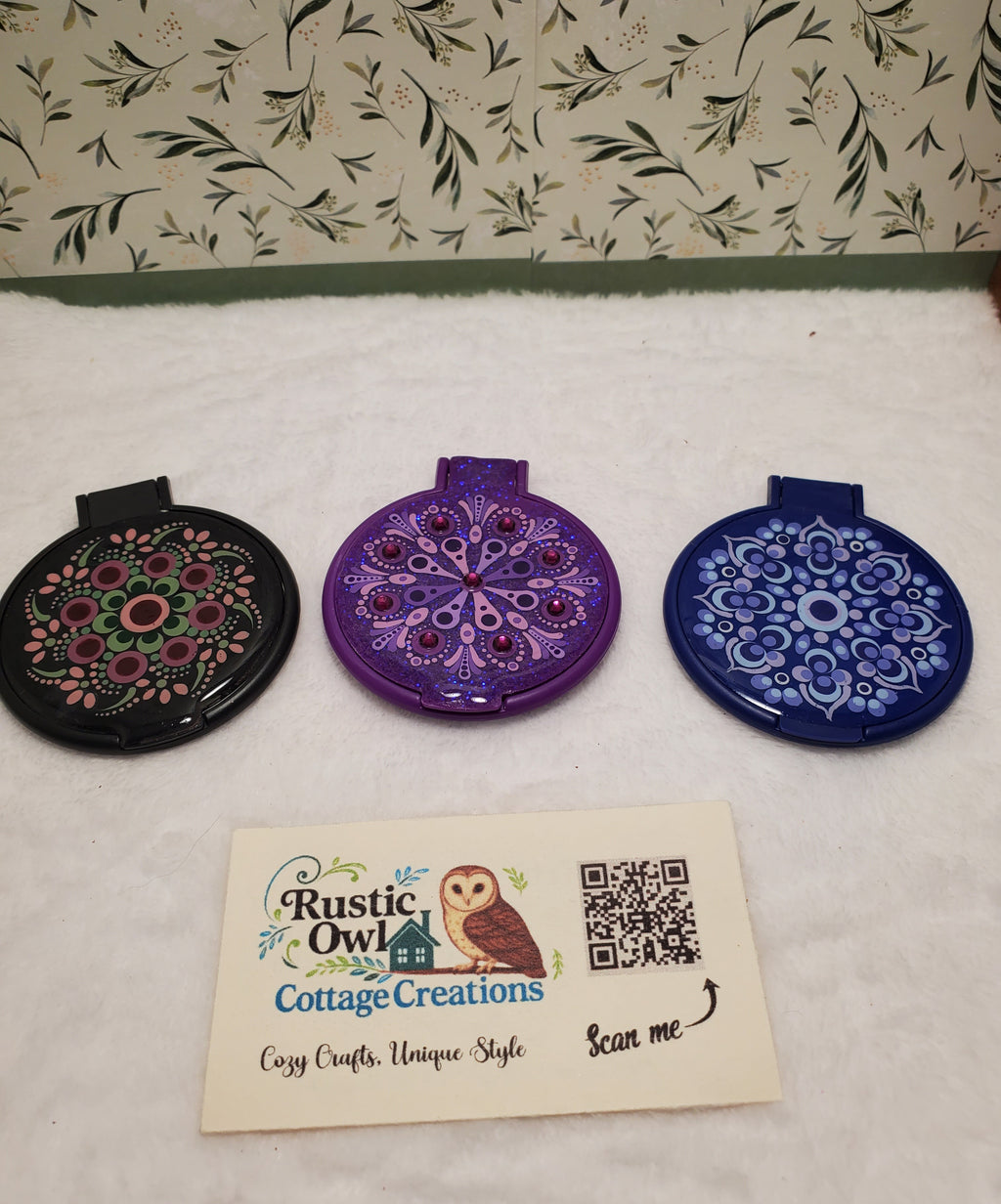 Hand Painted Compact Mirror