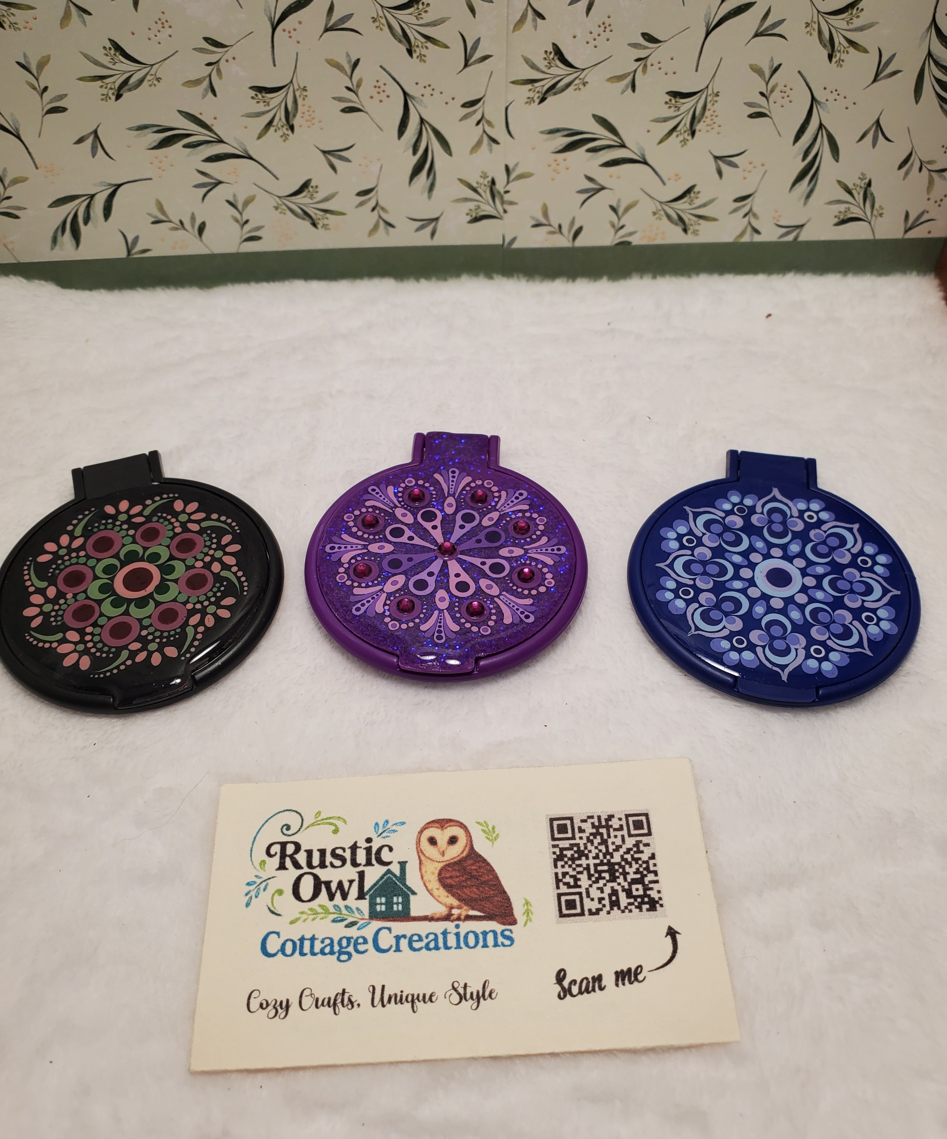 Hand Painted Compact Mirror