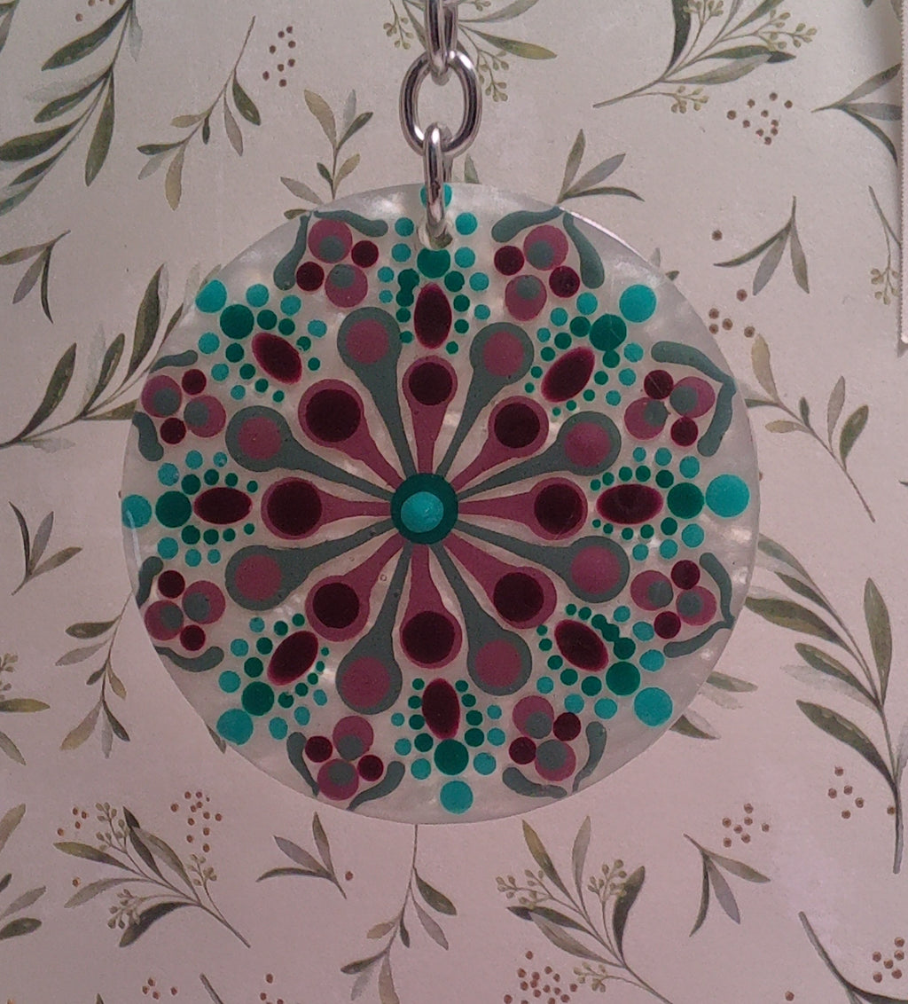 Handpainted Round Keychain ~ 2"