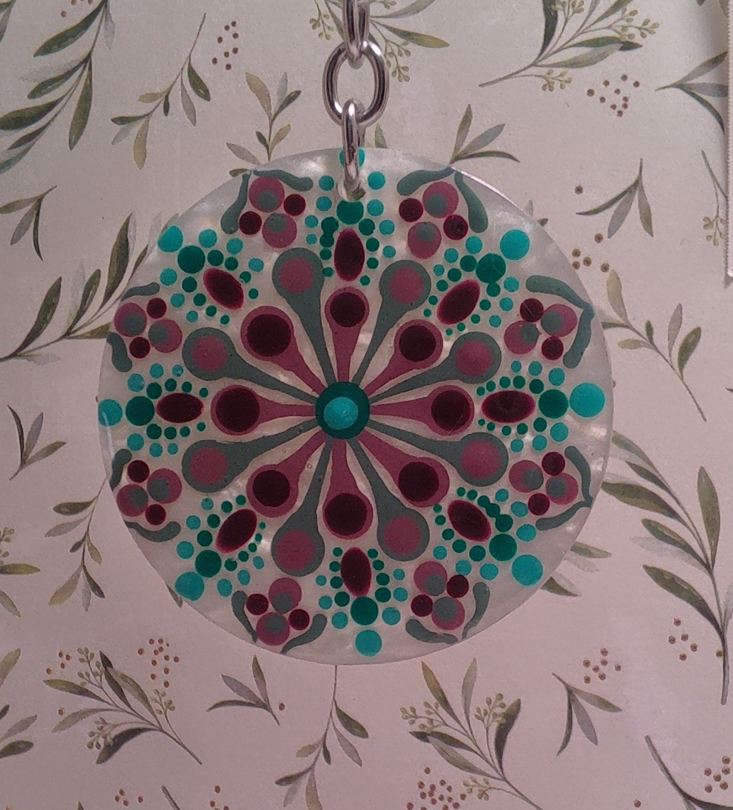 Handpainted Round Keychain ~ 2"