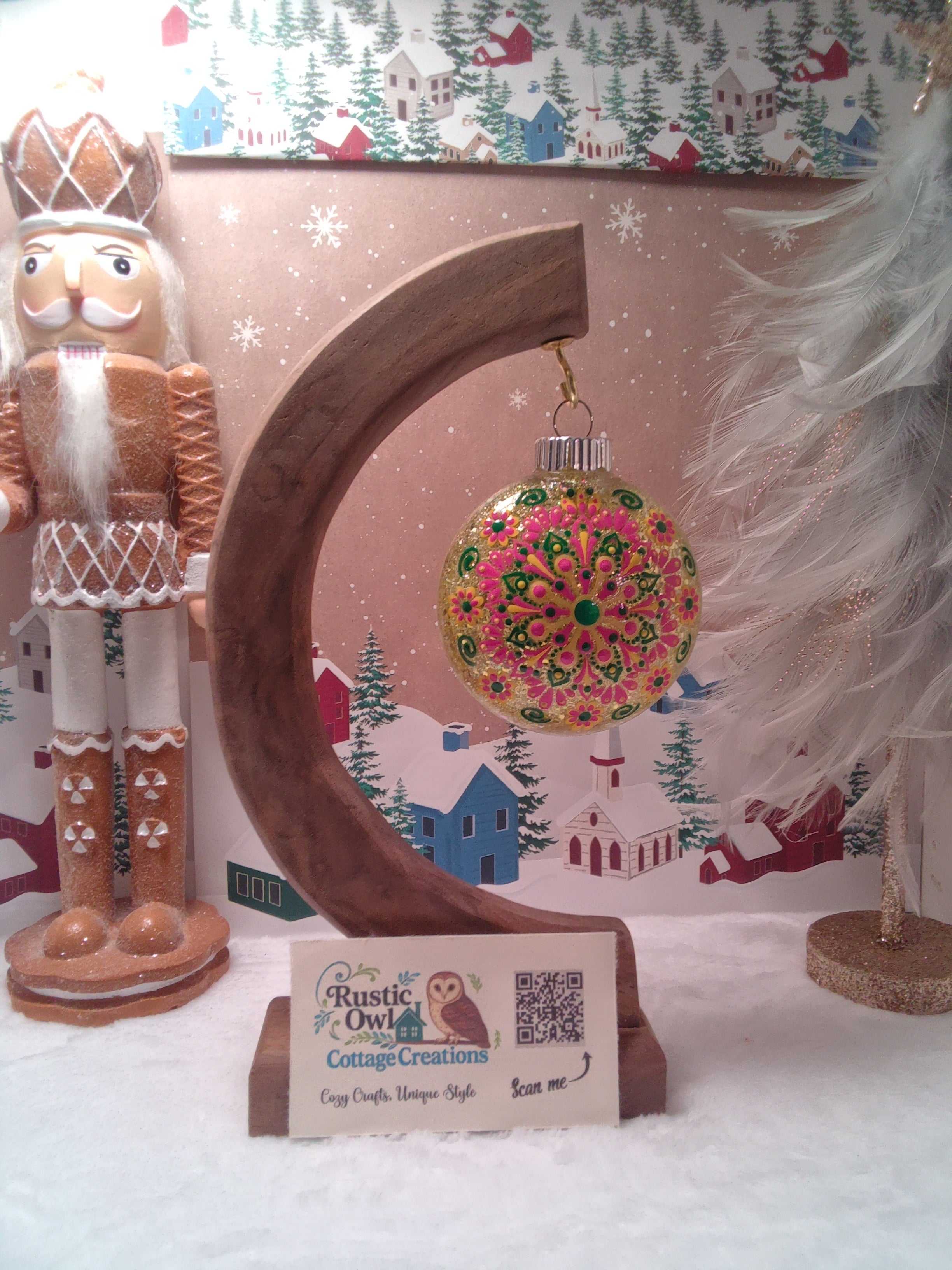 Glitter Mandala Ornament  ~ 3"