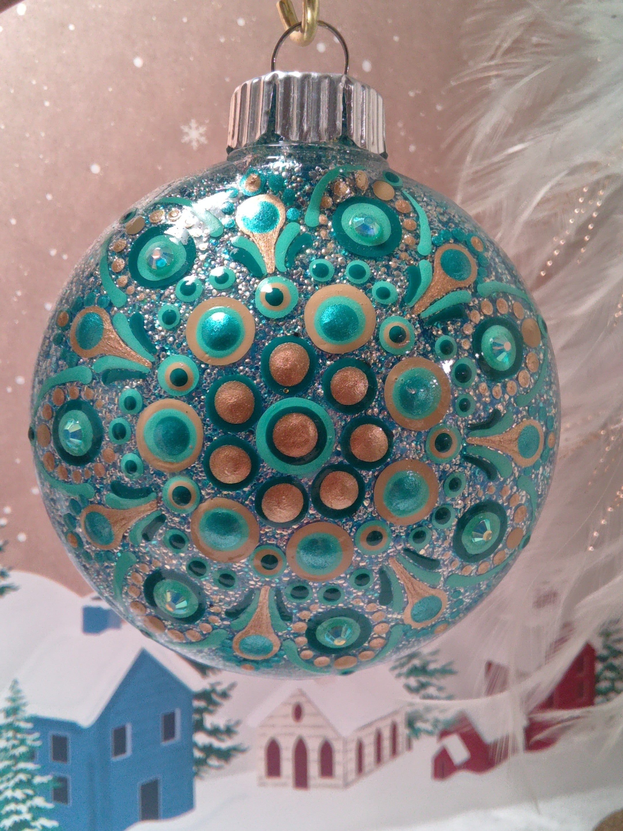 Glitter Mandala Ornament  ~ 3"