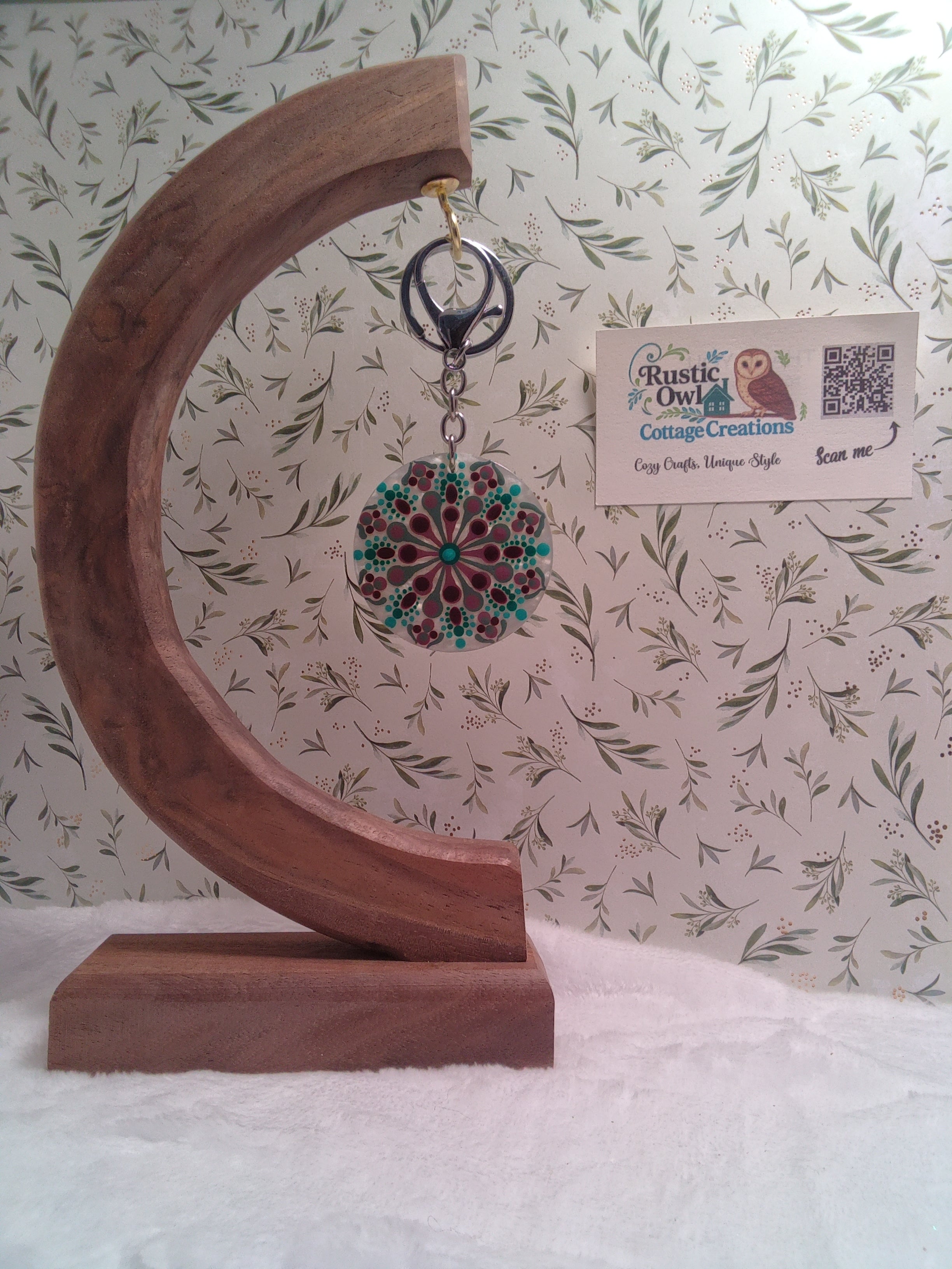 Handpainted Round Keychain ~ 2"