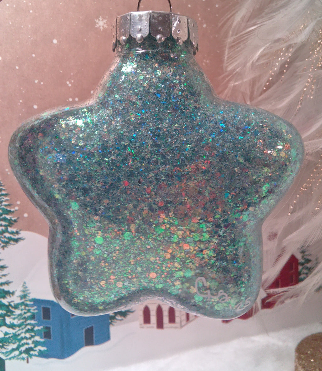 Snowflake Star Dot Art Ornament ~ 4"