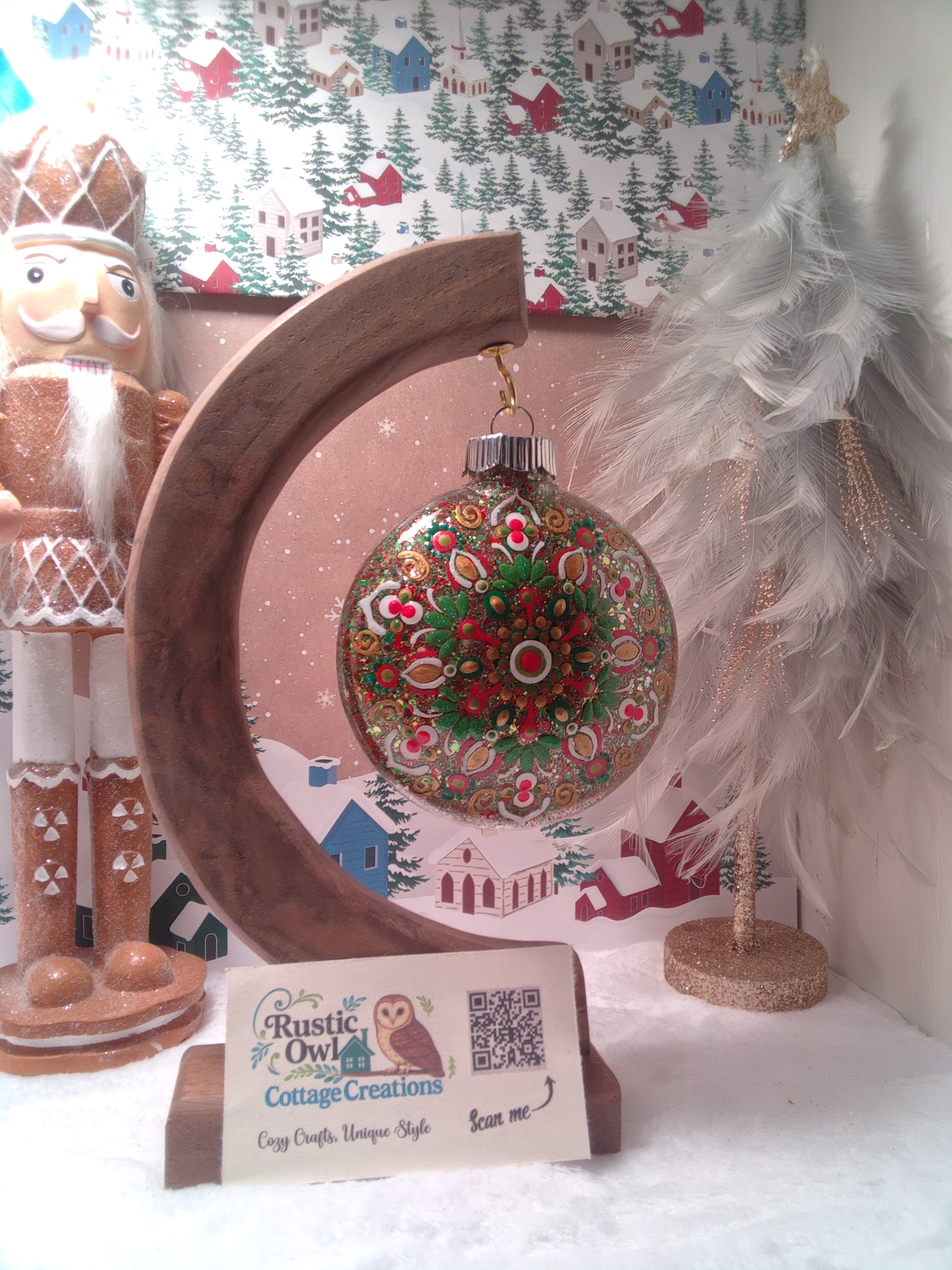 Hand painted Mandala Ornament