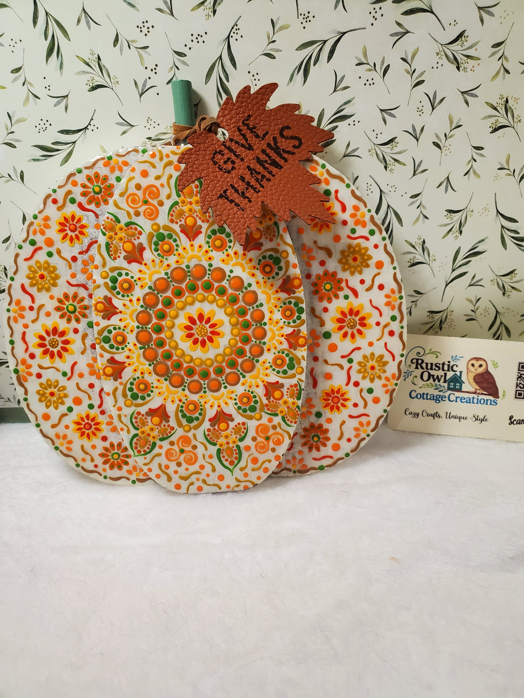 Harvest Pumpkin Tabletop Decor ~ Hand-painted