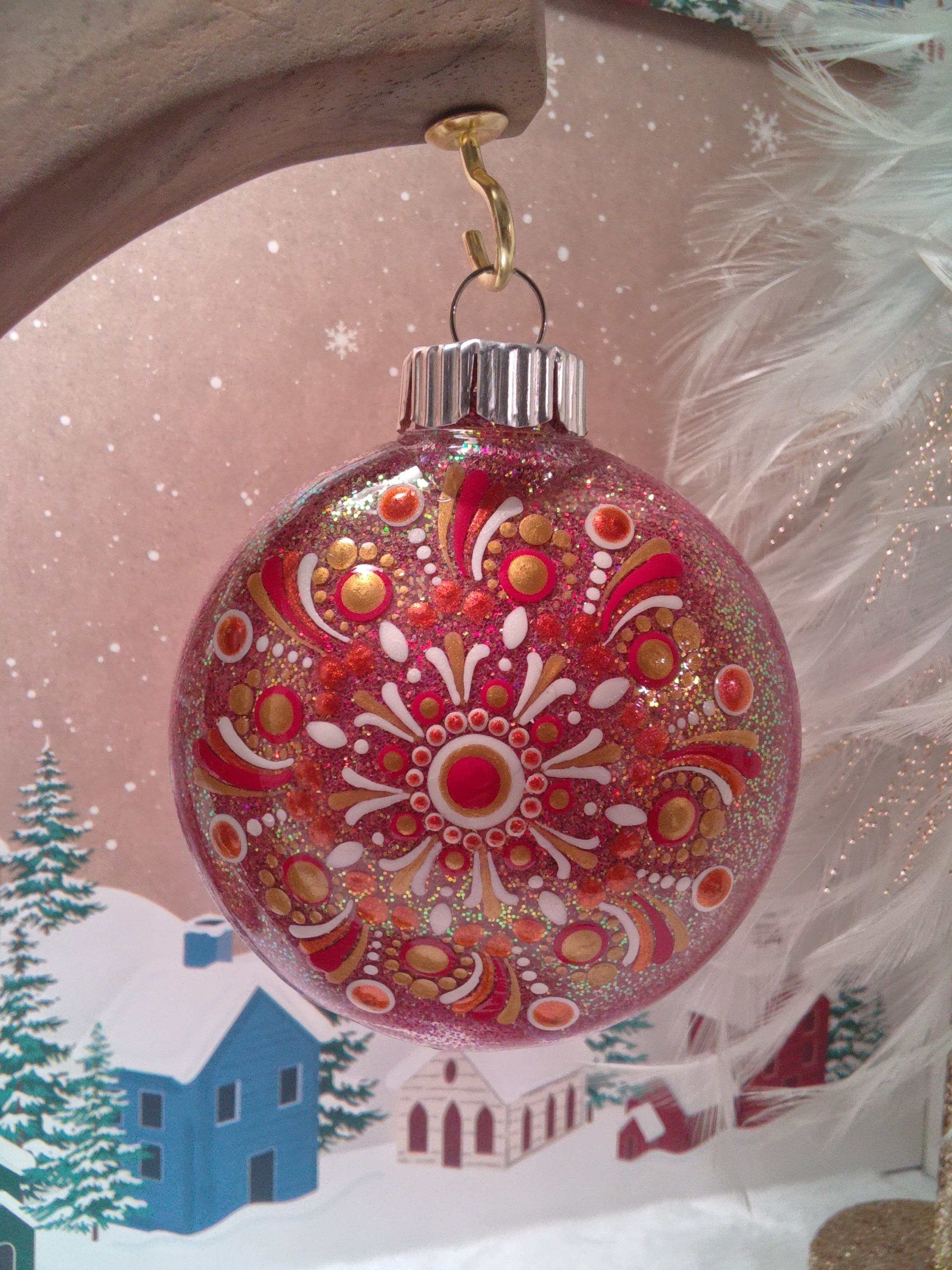 Glitter Mandala Ornament ~ 3"