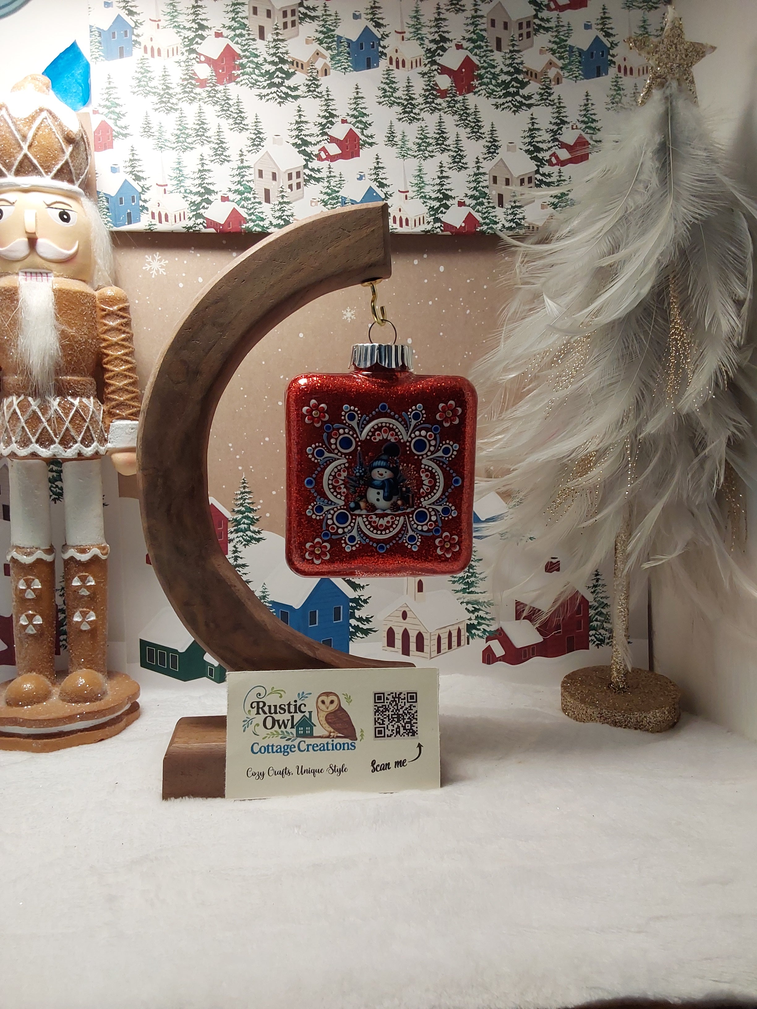 Hand Painted Dot Art Ornament