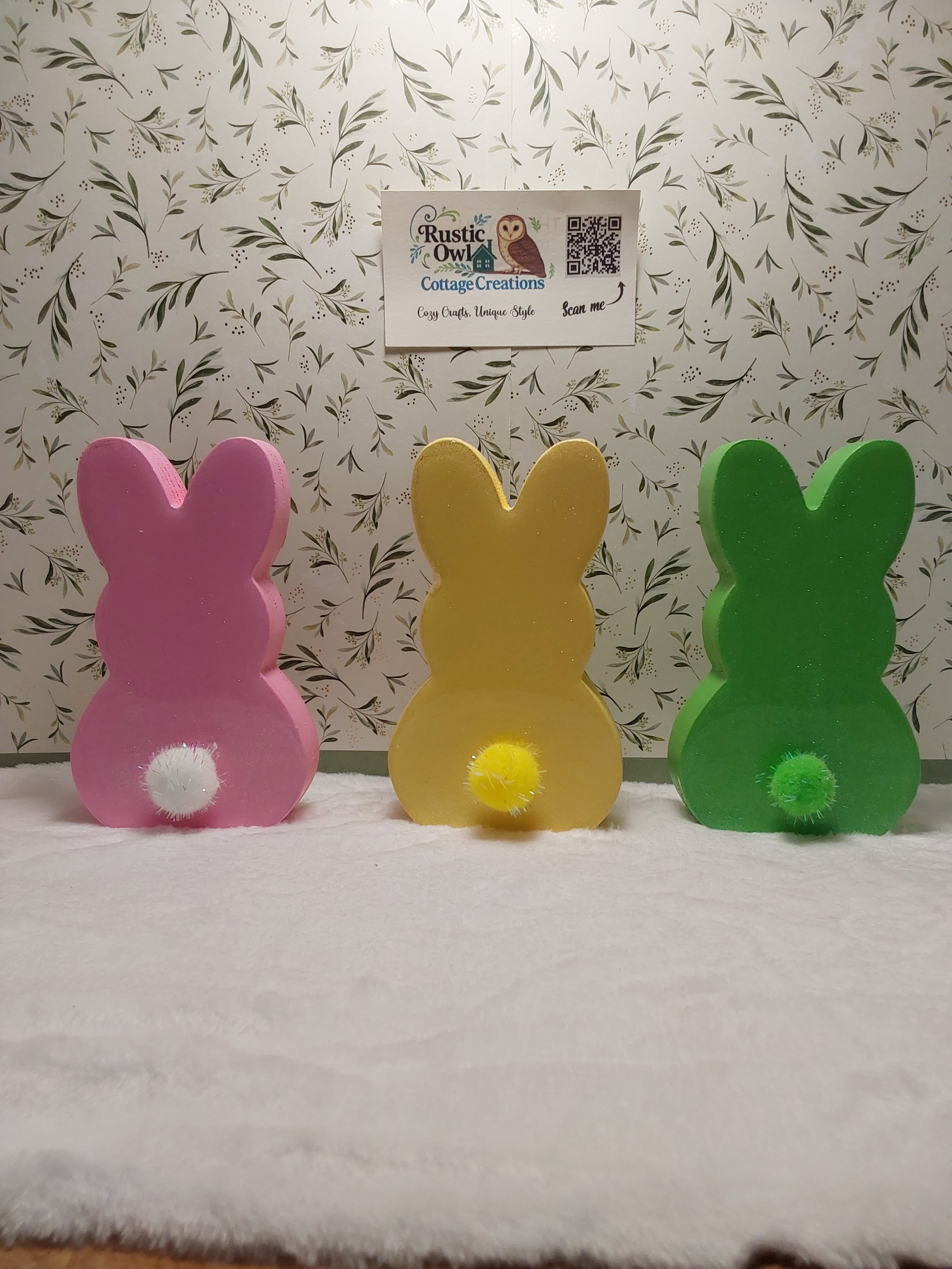 Spring Decor ~ Hand Painted Bunny ~ Carrots