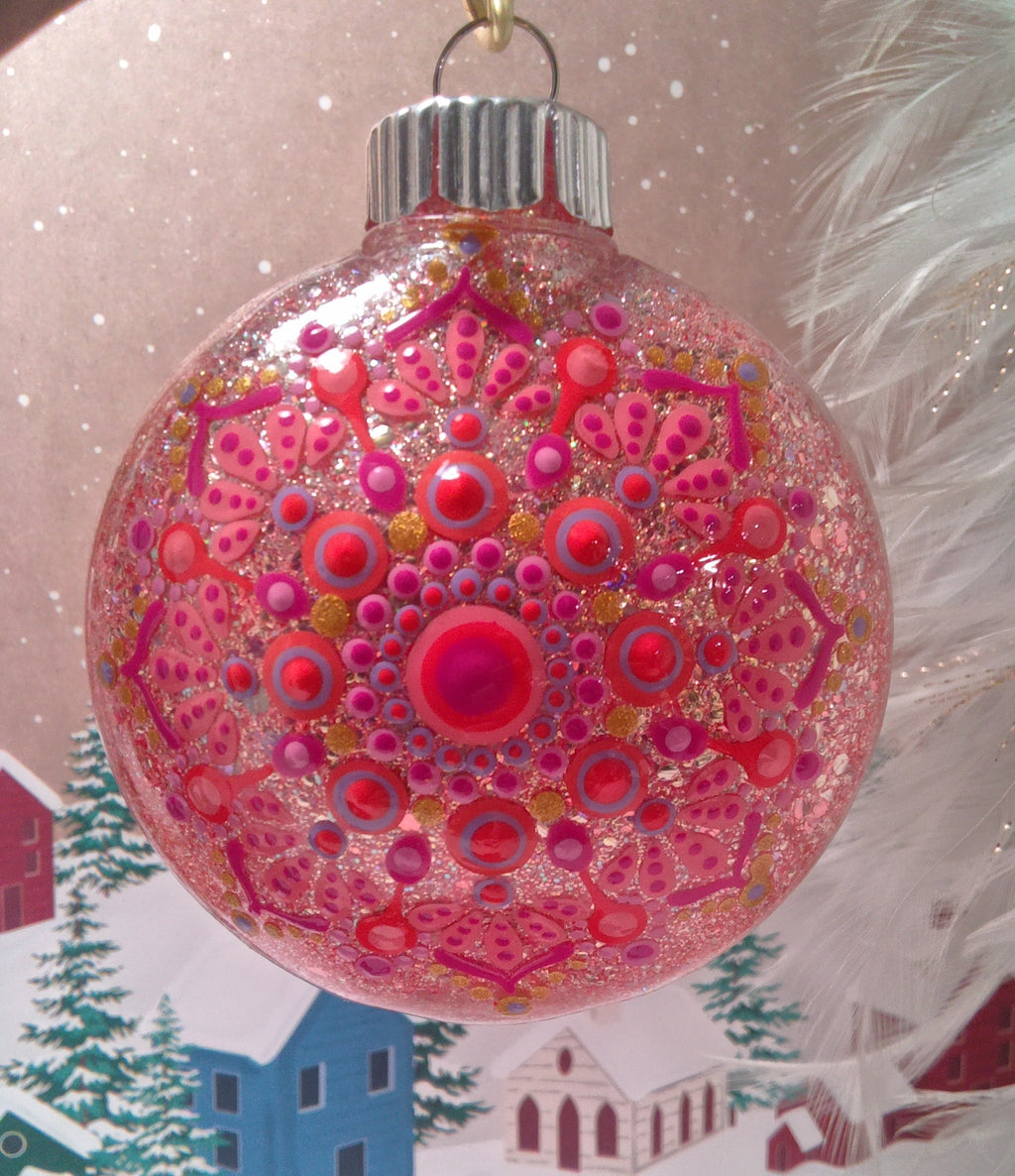 Glitter Mandala Ornament ~ 3"