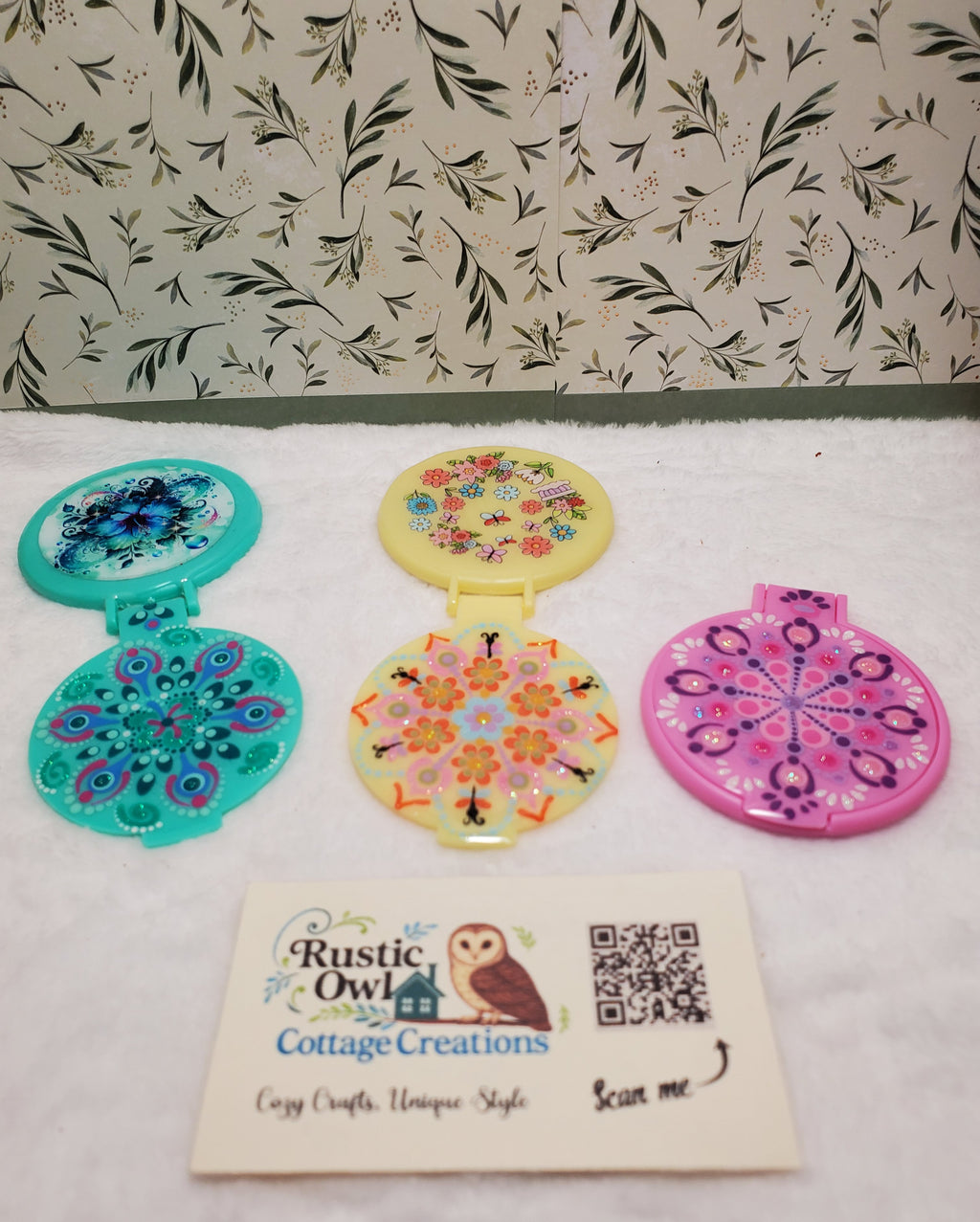 Hand Painted Compact Mirror
