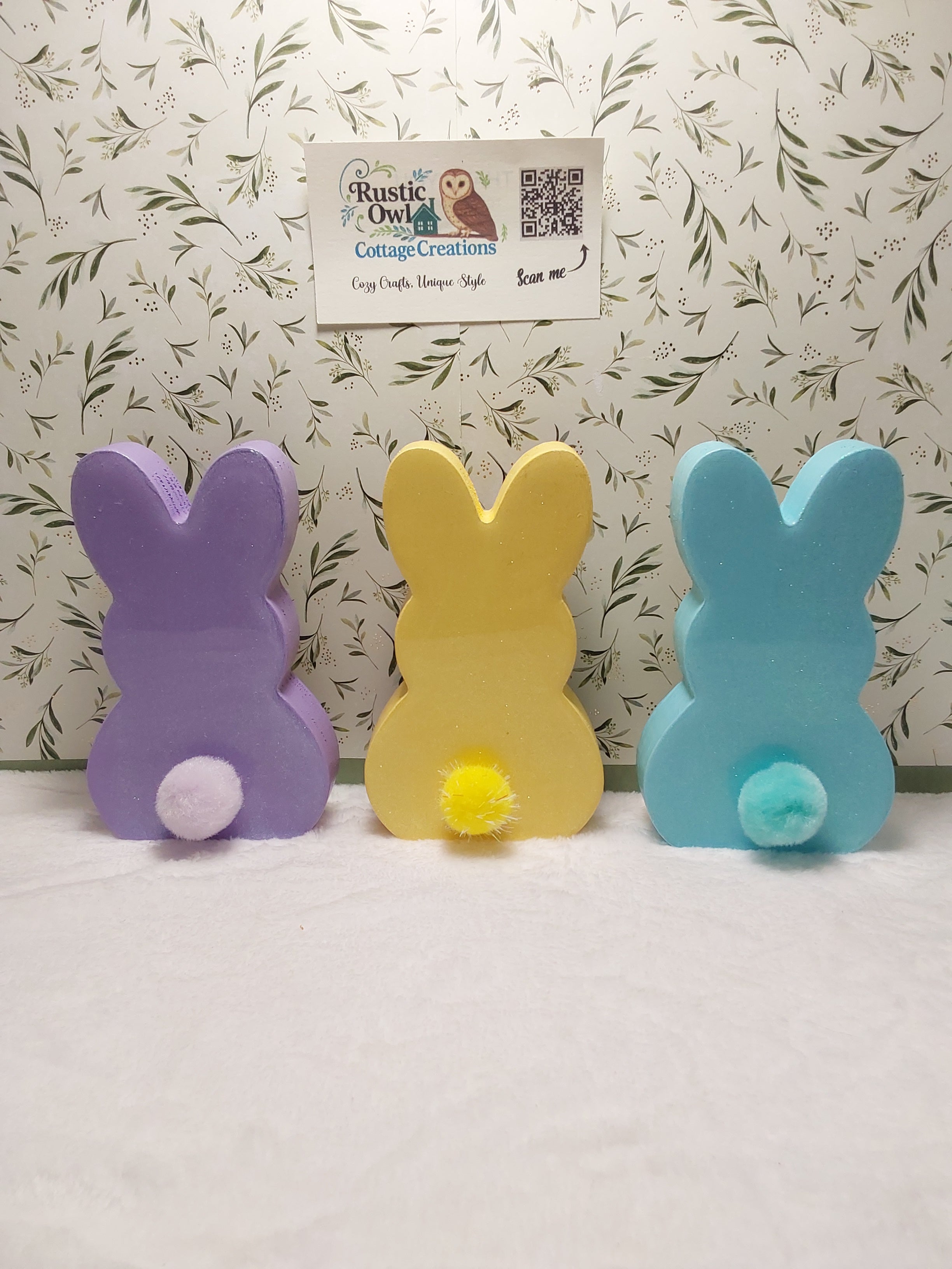 Spring Decor- Hand Painted Bunny ~ Dots
