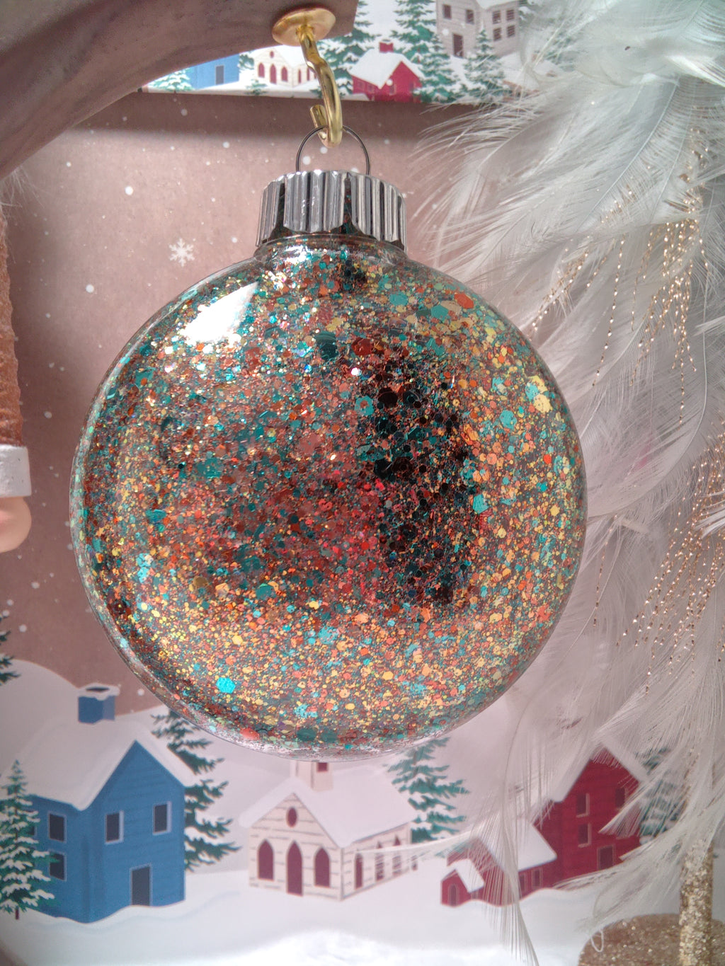 Hand painted Mandala Ornament ~ 3"