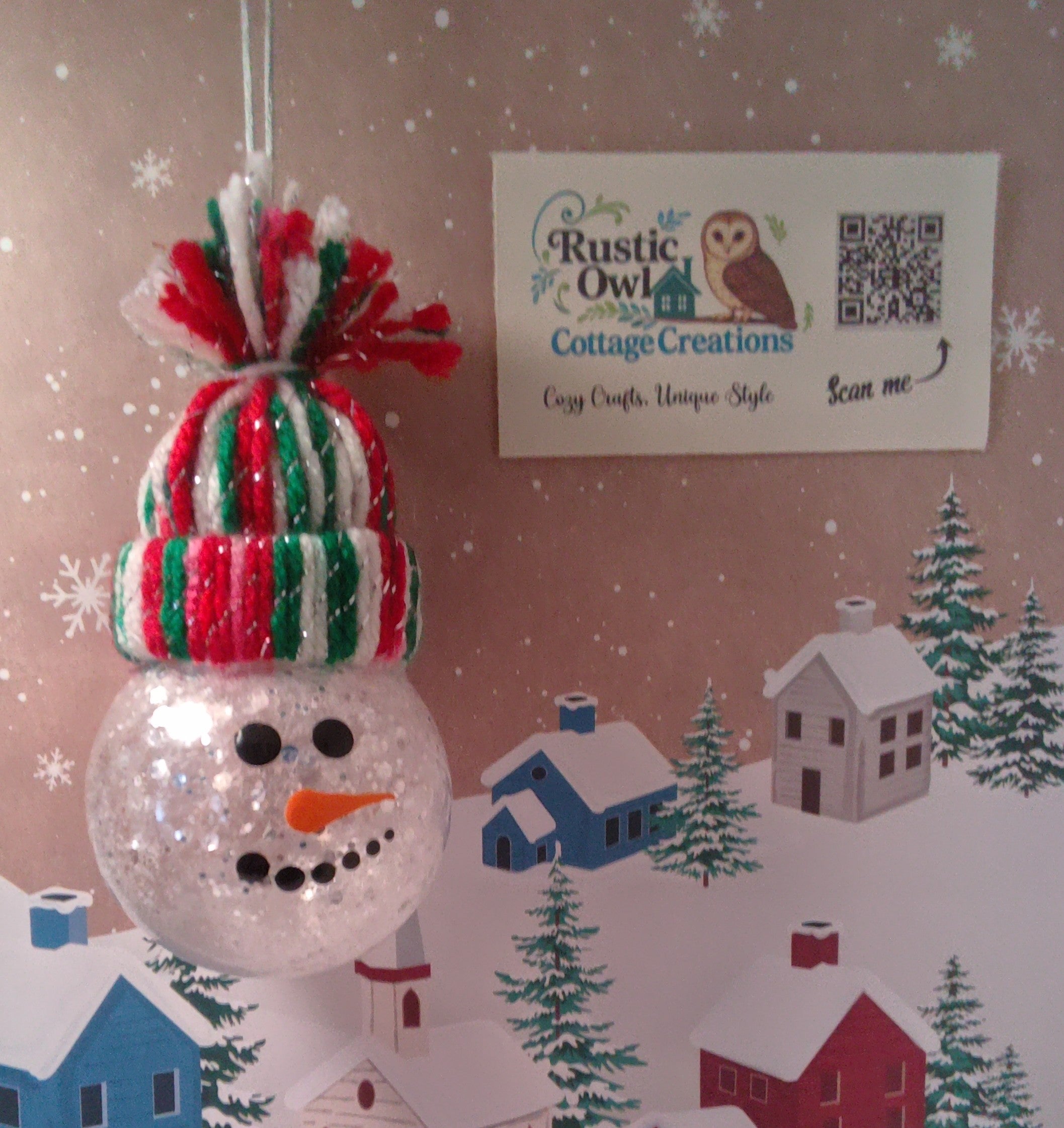 Hand painted Snowman Ornament