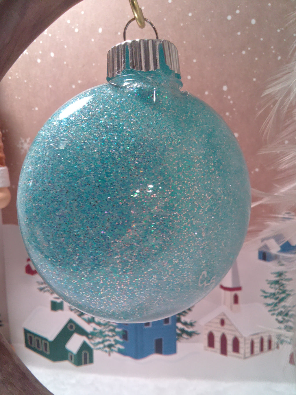 Glitter Dot Art Ornament ~ 3"